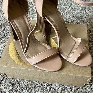 Nude block heel